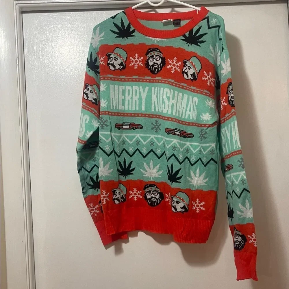 Cheech & Chong Festive Christmas Sweater size small